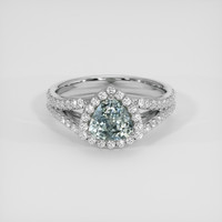 1.22 Ct. Bluish Grey Sapphire Ring, 18K White Gold 1