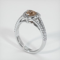 0.91 Ct. Sapphire Ring, 18K White Gold 2