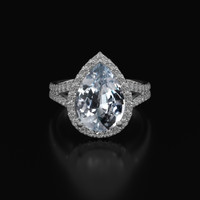 6.83 Ct. Sapphire Ring, 18K White Gold 1