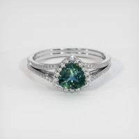 0.83 Ct. Sapphire Ring, 18K White Gold 1