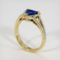 0.96 Ct. Blue Sapphire Ring, 18K Yellow Gold 2