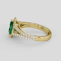 0.87 Ct. Emerald Ring, 18K Yellow Gold 4