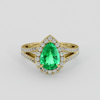 1.72 Ct. Emerald Ring, 18K Yellow Gold 1