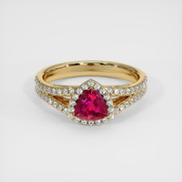 0.51 Ct. Ruby Ring, 18K Yellow Gold 1