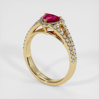 0.51 Ct. Ruby Ring, 18K Yellow Gold 2