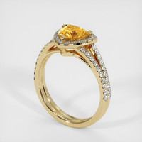 1.47 Ct. Orangish Yellow Sapphire Ring, 18K Yellow Gold 2