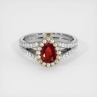 1.01 Ct. Ruby Ring, 14K Yellow & White 1