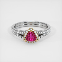 0.61 Ct. Ruby Ring, 14K Yellow & White 1