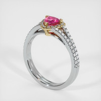 0.61 Ct. Ruby Ring, 14K Yellow & White 2