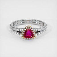 0.56 Ct. Ruby Ring, 14K Yellow & White 1