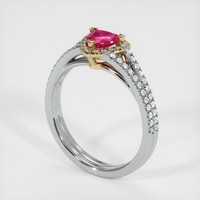 0.56 Ct. Ruby Ring, 14K Yellow & White 2