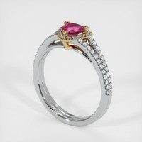 0.51 Ct. Ruby Ring, 14K Yellow & White 2