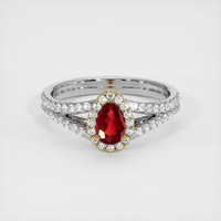 0.43 Ct. Ruby Ring, 14K Yellow & White 1