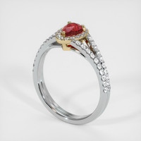 0.43 Ct. Ruby Ring, 14K Yellow & White 2