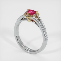 0.51 Ct. Ruby Ring, 14K Yellow & White 2