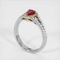 0.45 Ct. Ruby Ring, 14K Yellow & White 2