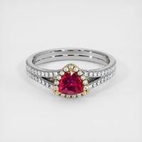 0.52 Ct. Ruby Ring, 14K Yellow & White 1