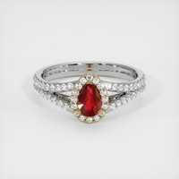 0.58 Ct. Ruby Ring, 14K Yellow & White 1