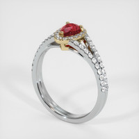 0.58 Ct. Ruby Ring, 14K Yellow & White 2