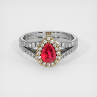 0.76 Ct. Ruby Ring, 14K Yellow & White 1