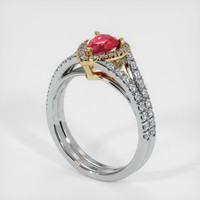 0.76 Ct. Ruby Ring, 14K Yellow & White 2