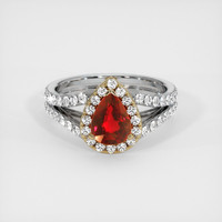 1.18 Ct. Ruby Ring, 14K Yellow & White 1