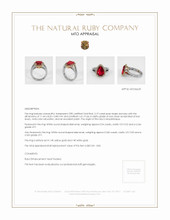 Ruby Ring 3.19 Ct. 14K Yellow White Appraisal