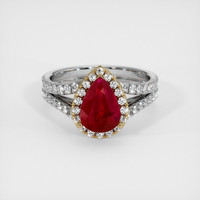 2.07 Ct. Ruby Ring, 14K Yellow & White 1