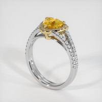 1.84 Ct. Yellow Sapphire Ring, 14K Yellow & White 2