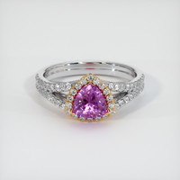 0.88 Ct. Sapphire Ring, 18K Yellow & White 1