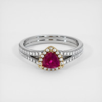 0.51 Ct. Ruby Ring, 18K Yellow & White 1