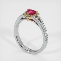 0.52 Ct. Ruby Ring, 18K Yellow & White 2