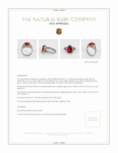 Ruby Ring 3.19 Ct., 18K Yellow White Appraisal