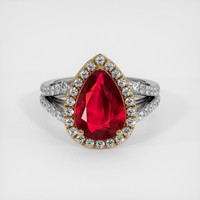 Ruby Ring 3.19 Ct., 18K Yellow White Preview