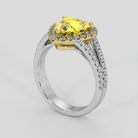 2.88 Ct. Yellow Sapphire Ring, 18K Yellow & White 2
