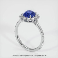2.04 Ct. Blue Sapphire Ring, Platinum 950 2