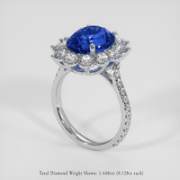5.58 Ct. Blue Sapphire Ring, Platinum 950 2