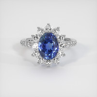 2.18 Ct. Blue Sapphire Ring, Platinum 950 1