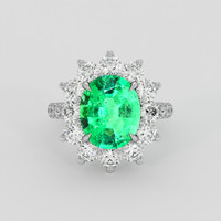 2.14 Ct. Emerald Ring, Platinum 950 1