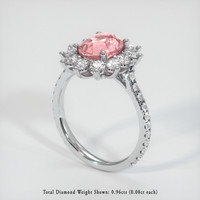 2.77 Ct. Padparadscha Sapphire Ring, Platinum 950 2