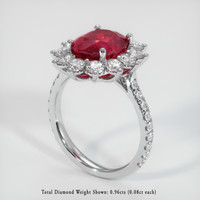 4.09 Ct. Ruby Ring, Platinum 950 2