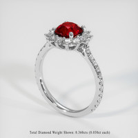 1.20 Ct. Ruby Ring, Platinum 950 2