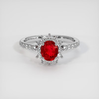 1.12 Ct. Ruby Ring, Platinum 950 1