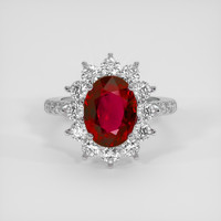 3.01 Ct. Ruby Ring, Platinum 950 1