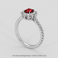 0.65 Ct. Ruby Ring, Platinum 950 2