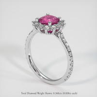 1.23 Ct. Pink Sapphire Ring, Platinum 950 2