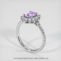 1.66 Ct. Purplish Pink Sapphire Ring, Platinum 950 2