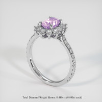 1.62 Ct. Pinkish Purple Sapphire Ring, Platinum 950 2