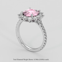 2.55 Ct. Pink Sapphire Ring, Platinum 950 2