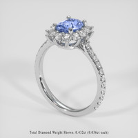 1.07 Ct. Blue Sapphire Ring, Platinum 950 2